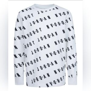 Jordan Waffle All Over Print Long Sleeve Essentials T-shirt Big Boys Large